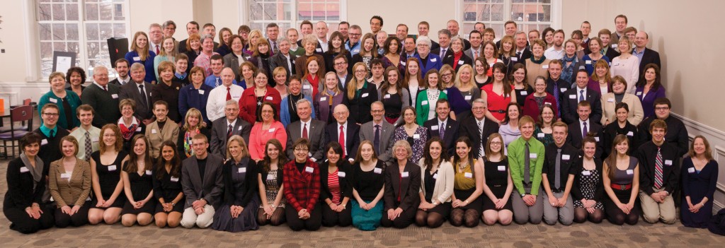 Pershing alumni and current Pershing students came together in March 2014 to mark the 40th anniversary of the Pershing Society Scholarship Program, and to thank McClain for his role in creating it.