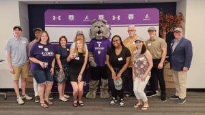 Alumni with Spike mascot