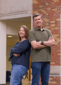 Dana and Tony Vazzana stand in Violette Hall